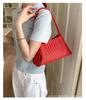 Bolso de Mano Retro Ins para Mujer, Popular Patrón Tejido, Elegante Bolso de Axila 2025 Nuevo Versátil de Gran Capacidad, Bolso Casual