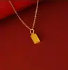 Collar Colgante de Ladrillo de Oro Pequeño que Atrae la Fortuna de Nuevo Estilo, Joyería de Lujo Ligero, Venta al por Mayor de Fabricantes de Comercio Electrónico en Transmisión en Vivo