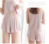 Suprimento suficiente de conjunto de pijama camisola e shorts pijama feminino jaqueta de verão curta conjunto de casa de duas peças