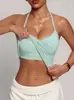 Nuevo Sujetador Deportivo Cruzado de Cuello Halter con Escote en V 2026 para Mujer, Transpirable, que Absorbe la Humedad, Repele el Sudor, Ropa de Yoga para Deportes al Aire Libre y Running