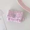 Porta-moedas Hisocute estilo coreano ins com pregas e botão de pressão, porta-cartões portátil, bolsa para guardar fones de ouvido e batom, pingente