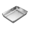 Plato cuadrado de acero inoxidable 304, plato rectangular, plato para barbacoa, bandeja, plato de arroz al vapor, plato de cena, plato de pescado al vapor, plato de bolas de masa, plato de fruta