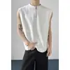 Chaleco de medio cierre estilo americano para hombre, prenda exterior de verano, moderno y elegante, camiseta sin mangas holgada, top casual deportivo