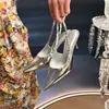 En stock: Zapatos de tacón alto L216, elegante color plateado, zapatos de mujer estilosos, cómodos de llevar, colección 2025, impresionantes sandalias de tacón alto