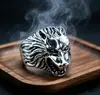 Novo anel masculino de hip hop exagerado transfronteiriço moda punk formato de animal modelo de boca fechada completo