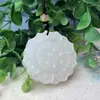 Colgante de Jade Afgano Jade Blanco Mantra de Seis Palabras para Hombres y Mujeres, Colgante de Loto de Ocho Tesoros de Palabra Verdadera Venta al por Mayor Suministro para Transmisión en Vivo