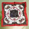 Lenço de Seda 90cm para Mulheres, Lenço Quadrado de Cetim com Toque de Luxo, Moda Coreana Versátil Lenço de Pescoço Profissional, Touca, Xale Estampado Vintage