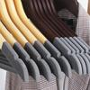 Gancho de Madera Maciza Flocking para Ropa Hogar Madera Sin Marcas Soporte para Ropa de Adulto Antideslizante Colgador para Ropa Tienda de Ropa