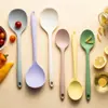 Em Estoque Colher de Sopa Silicone Tudo-em-Um, Colher de Cozinha Antiaderente, Concha de Sopa, Pegador de Mingau, Utensílio de Cozinha, Colher de Salada