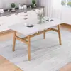 Conjunto Nórdico de Mesa e Cadeiras de Jantar para Uso Doméstico, Econômico para Apartamento Pequeno, Adequado para 4-6 Pessoas, Mesa de Jantar Simples para Uso Comercial ou de Aluguel
