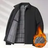 Jaqueta Engrossada com Algodão Plus para Outono e Inverno para Homens de Meia-idade e Idosos, Roupas Quentes de Algodão Estilo Casual de Negócios, Peça de Roupa Externa Solta Estilo Pai para Homens