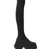 Exportación Transfronteriza Talla Grande 2023 Nuevas Botas Elásticas de Punto con Tacón Grueso para Mujer Tacón Alto Dos Usos Botas Elásticas de Lana y Algodón Talla 42
