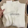 Tejido Multicolor de Cuello Alto Pequeño para Mujer, Prenda Interior de Terciopelo Grueso de una Pieza, Tejido Base de Manga Larga Cálido para Otoño e Invierno con Forro de Polar