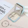 Caja de Almacenamiento de Joyería Transfronteriza, Caja de Joyería Portátil para Pendientes y Anillos, Caja de Joyería con Espejo, Al por Mayor en Stock, Caja de Almacenamiento para Collares