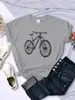 Camiseta Hecha de Letras de Bicicleta para Mujer Verano Transpirable Casual Manga Corta Moda Calle Hip-Hop Tops para Mujer