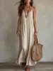 2026 Nuevo Vestido de Verano Transfronterizo Elegante y con Estilo para Mujeres de Sociedad con Escote en V Profundo, Corte Ajustado y Holgado