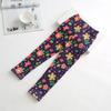 Leggings finos de veludo para meninas, leggings de seda leitosa com veludo extra, calças finas de veludo para primavera e outono, calças apertadas estampadas para crianças grandes