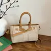 Bolso de Mezclilla Patchwork para Mujer 2026 Nuevo Estilo Simple Casual Estilo Coreano Gran Capacidad Bolso de Hombro Único Bolso Cruzado Pequeño Cuadrado