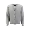 Otoño Invierno Coreano cleanfit Serie Gris serie miu Cárdigan de punto mixto abrigo suéter Unisex