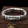 Pulseira da Paz com Corrente Dupla da Moda, Pixiu de Dinheiro, Pulseira Popular Retro para Homens, Atrai Riqueza, Venda Direta da Fábrica