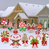 Sinalização de Chão Popular de Natal Transfronteiriça, Decorações de Caixa de Presente de Natal, Caminho Externo, Passarela, Terraço, Suprimentos para Festa no Jardim