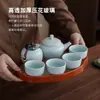 Conjunto de Chá da Fornalha Ru Conjunto de Chá Portátil para Viagem ao Ar Livre Bule Xícaras de Chá Pratinhos Gaiwan Conjunto Completo Brinde Corporativo