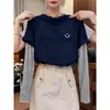 Conjunto de Duas Peças para Primavera e Outono: Camiseta Listrada de Manga Longa para Mulheres, Design de Nicho de Alta Qualidade, Top Casual Elegante e Moderno de Algodão Puro