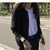 Suéter cárdigan de manga larga estilo coreano para mujer, chaqueta fina de punto suave, camisa para aire acondicionado, estilo retro artístico