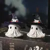 Chapéu Mágico de Halloween Fantasma Pequeno Enfeites de Resina Rosto de Fantasma Engraçado Adereços para Festa de Feriado Enfeites de Mesa
