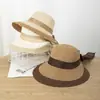Sombrero de Sol de Lazo de Verano para Mujer, Sombrero de Protección Solar para Vacaciones en la Playa, Sombrero de Sol de Ala Ancha para Exteriores, Dulce Sombrero de Paja