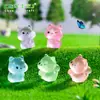 Ardilla miniatura de dibujos animados para paisaje, que brilla en la oscuridad, decoración DIY de jardinería y paisajismo, accesorio de bolsa sorpresa, adorno de escritorio en miniatura