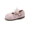 Zapatos de Cuero para Niñas 2026 Otoño Nuevos Zapatos de Princesa con Lazo para Niños Mocasines de Suela Suave Zapatos Planos para Bebé Modernos