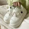 Zapatos de Lona de Gatito Lindo Zapatos de Suela Gruesa para Mujer 2026 Nuevos Zapatos Blancos de Primavera Estudiante Versátiles Zapatos de Pan Lindo Resistentes al Desgaste