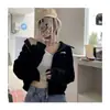 Abrigo waffle deportivo con cremallera para mujer primavera otoño cárdigan versátil ropa top corto para estudiante nuevo chica hot