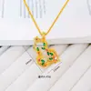 Colar com Pingente de Cabacinha Dourada Estilo Palácio Chinês Novo Banhado a Ouro, Mesmo Estilo das Lojas de Ouro, Corrente para Clavícula de Design de Nicho Levemente Luxuoso