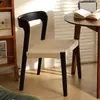 Silla de comedor de diseño retro estilo francés, de madera maciza y ratán, apilable, con respaldo tejido de cuerda, adecuada para dormitorio o como taburete de tocador
