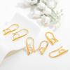 Hecho a mano diy aretes accesorios material fabricantes mayoreo Gancho para oreja dorado liso clip metal semiterminado gancho para oreja