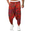 Comércio exterior 2023 estilo chinês algodão e linho baixa virilha calças casuais masculinas impressas plus size calças cortadas de linho masculino