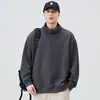 Ropa de Hombre Shanggu Primavera Nueva Cuello Alto Suéter de Punto para Hombre Holgado Versátil Estilo Japonés Color Sólido Retro Sudadera Pulóver