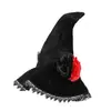 Nuevo Sombrero de Bruja Barroco de Halloween Malla Flor Vestido Accesorios de Disfraz Reina Gótica Accesorios Sombrero de Bruja