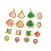 Cobre Chapado en Oro Buda Panzudo Espaciador de Cuentas Accesorio Calcedonia Verde Accesorio DIY Pulsera de Cristal Joyería Cuenta