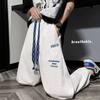 Pantalones gofrados para hombre verano Nuevo marca de moda ins pantalones deportivos con puño en el tobillo holgados combinan con todo High Street casual pantalones capri