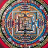 Pigmento Mineral Natural de Nepal Chapado en Oro Mantra de Seis Caracteres del Tíbet Mandala Pintado a Mano Pintura Decorativa Pintura Colgante Thangka