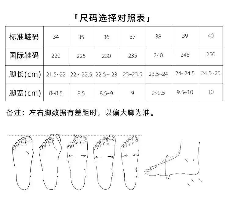 尺码表