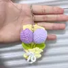 Colgante de Ramo de Flores de Rosa Tejidas a Crochet Hecho a Mano para Niñas, Encanto Creativo para Bolso de Ramo Tejido a Crochet Hecho a Mano