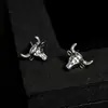 Pendientes de Tachuela de Cabeza de Toro Nicho de Gama Alta para Hombre Pendientes de Lujo Ligero Retro Pendiente de Moda Simple Joyería del Zodiaco Año del Toro