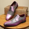 Nuevos Zapatos de Cuero Transpirables Antideslizantes para Hombre con Diseño Color-Blocking, Adecuados para Negocios y Trabajo, Zapatos de Cuero Versátiles Casuales 27031