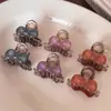 Pinza de pinza de color gelatina fresca con lazo, tamaño pequeño, para mujer, nuevo 2025, pinza de tiburón de alta gama, pinza elegante para la cabeza