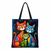 Nova bolsa de lona com estampa de desenho animado transfronteiriça, grande capacidade, bolsa de armazenamento ecológica para estudantes, disponível para pedido personalizado e atacado