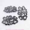 Hebilla de cinturón de pistola personalizada elegante con patrón de nubes y diamantes, hebilla de cinturón de metal negro hueco con patrón de vid, a la moda